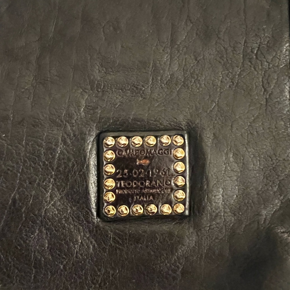 Campomaggi Black Leather Bag with Studded Straps - Picture 3 of 6